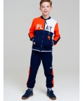 Толстовка трикотажная для мальчиков тёмно-синий,оранжевый,белый