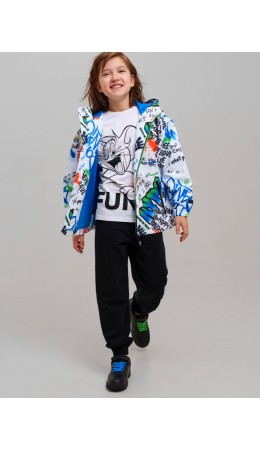 Куртка текстильная с полиуретановым покрытием для мальчиков (ветровка) разноцветный