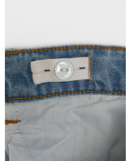 Брюки текстильные джинсовые для девочек голубой