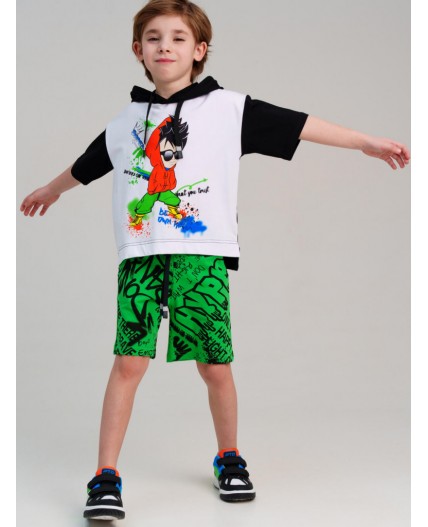 Фуфайка трикотажная для мальчиков (футболка) белый