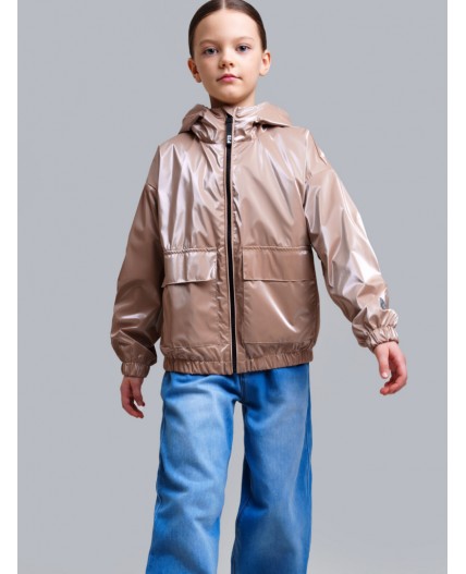 Куртка текстильная с полиуретановым покрытием для девочек (ветровка) золотой