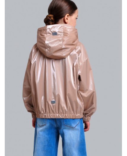 Куртка текстильная с полиуретановым покрытием для девочек (ветровка) золотой