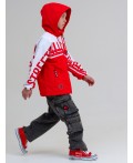 Куртка текстильная с полиуретановым покрытием для мальчиков (ветровка) красный,белый