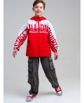 Куртка текстильная с полиуретановым покрытием для мальчиков (ветровка) красный,белый