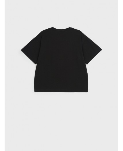 Фуфайка трикотажная для девочек (футболка) черный