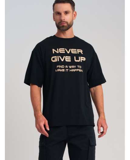 Фуфайка трикотажная для мужчин (футболка) черный,бежевый