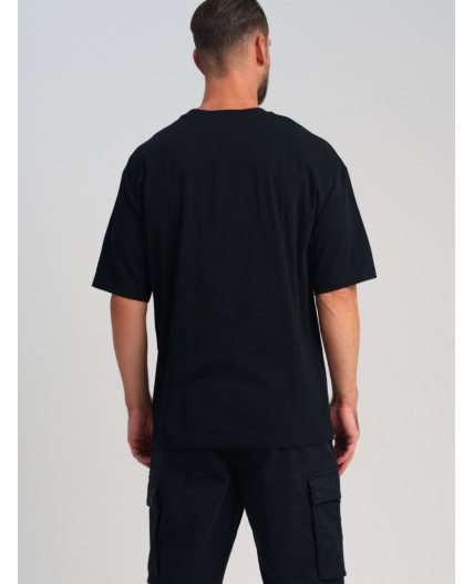 Фуфайка трикотажная для мужчин (футболка) черный,бежевый