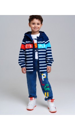 Куртка текстильная с полиуретановым покрытием для мальчиков (ветровка) тёмно-синий,оранжевый,голубой