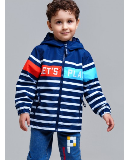 Куртка текстильная с полиуретановым покрытием для мальчиков (ветровка) тёмно-синий,оранжевый,голубой