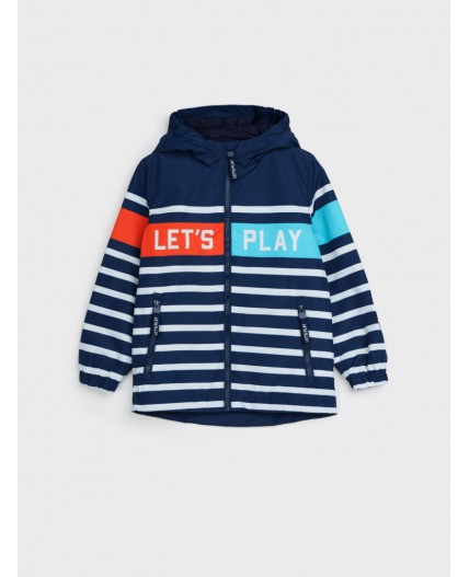 Куртка текстильная с полиуретановым покрытием для мальчиков (ветровка) тёмно-синий,оранжевый,голубой