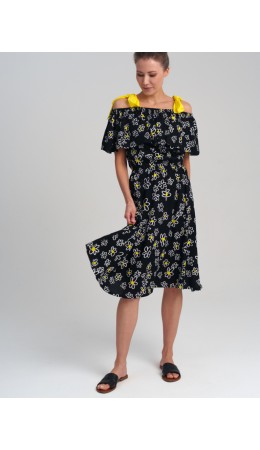 Сарафан текстильный для женщин черный,белый,жёлтый