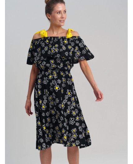 Сарафан текстильный для женщин черный,белый,жёлтый