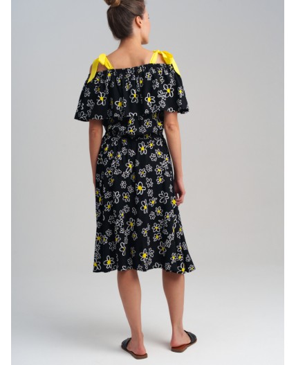 Сарафан текстильный для женщин черный,белый,жёлтый