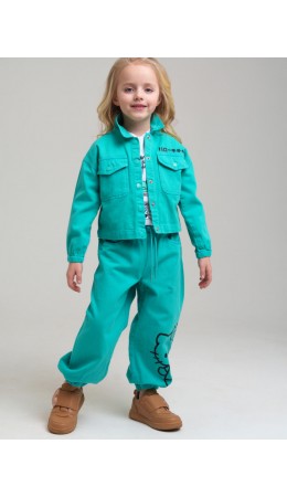 Куртка текстильная джинсовая для девочек голубой