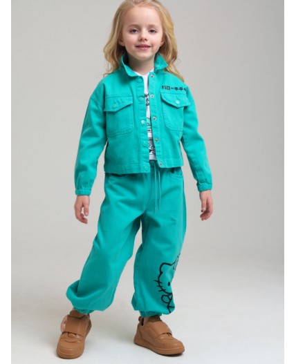 Куртка текстильная джинсовая для девочек голубой