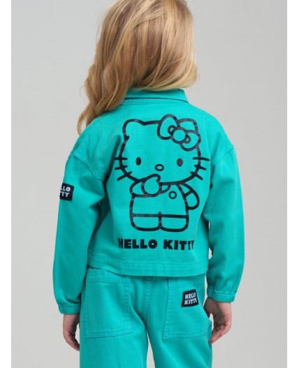 Куртка текстильная джинсовая для девочек голубой