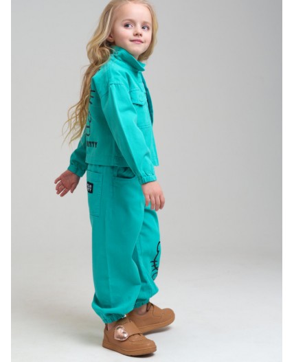 Куртка текстильная джинсовая для девочек голубой