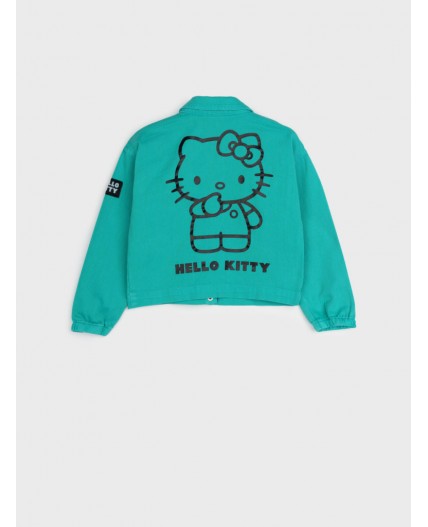 Куртка текстильная джинсовая для девочек голубой