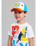 Кепка текстильная для мальчиков белый,оранжевый,голубой