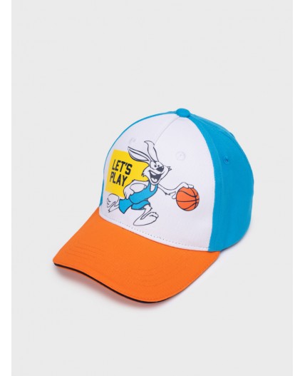 Кепка текстильная для мальчиков белый,оранжевый,голубой
