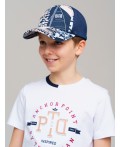 Кепка текстильная для мальчиков тёмно-синий,белый,бежевый