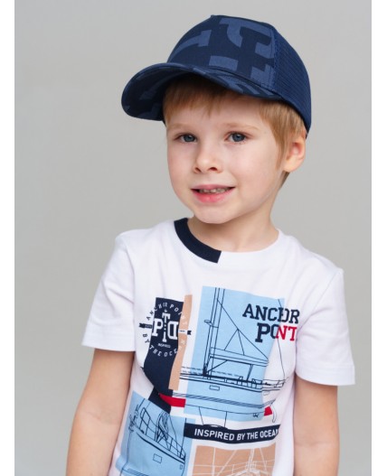 Кепка текстильная для мальчиков тёмно-синий