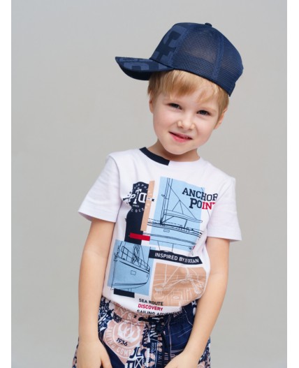 Кепка текстильная для мальчиков тёмно-синий