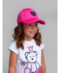 Кепка текстильная для девочек фуксия