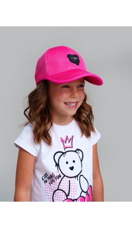 Кепка текстильная для девочек фуксия