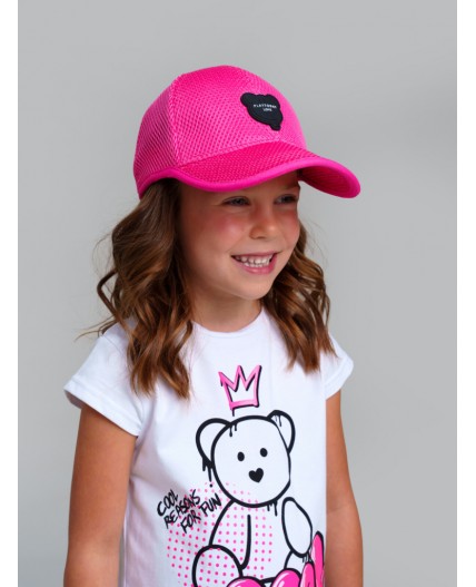 Кепка текстильная для девочек фуксия