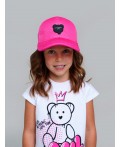 Кепка текстильная для девочек фуксия