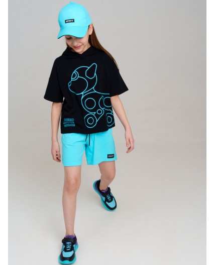 Кепка текстильная для девочек голубой