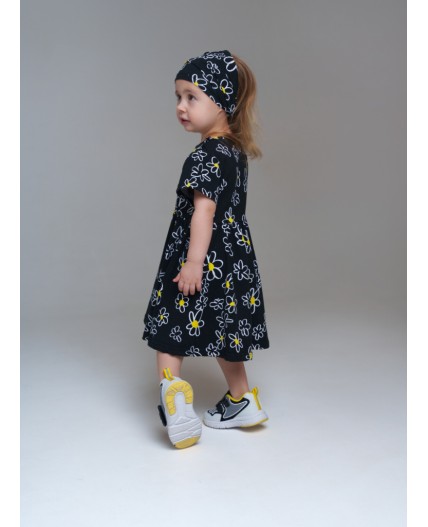 Косынка детская трикотажная для девочек, 2 шт в комплекте черный,белый