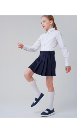 Юбка-шорты трикотажные для девочек тёмно-синий