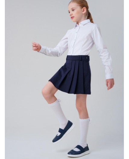 Юбка-шорты трикотажные для девочек тёмно-синий