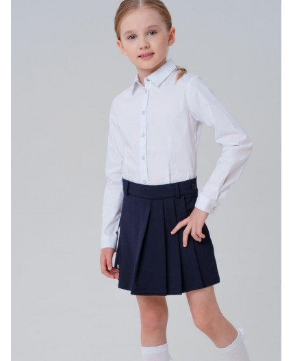 Юбка-шорты трикотажные для девочек тёмно-синий