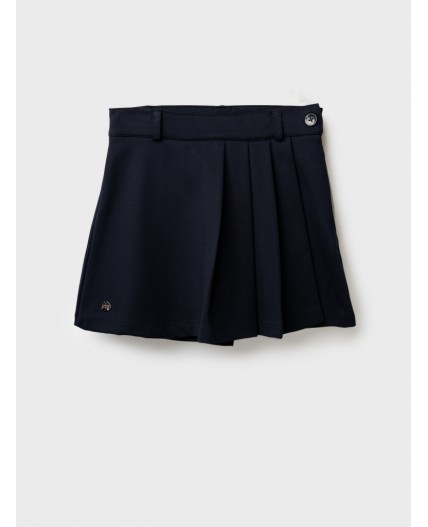 Юбка-шорты трикотажные для девочек тёмно-синий