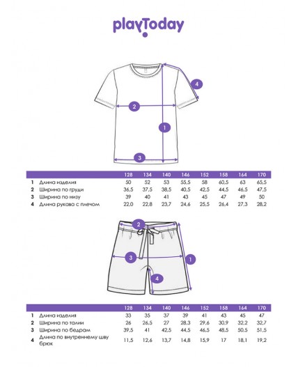 Комплект для девочек: фуфайка трикотажная (футболка), шорты текстильные разноцветный