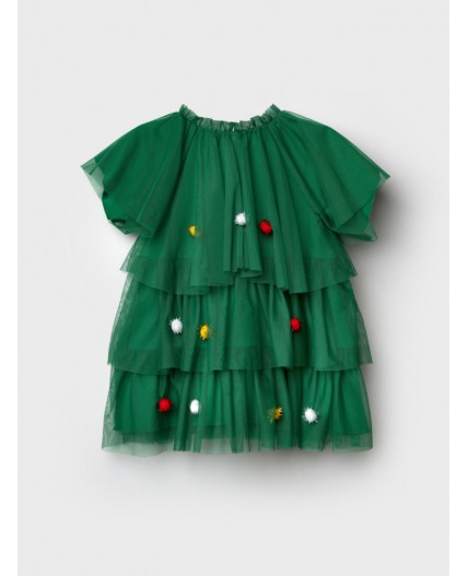 Платье детское трикотажное для девочек зеленый