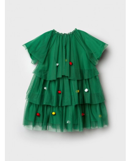 Платье трикотажное для девочек зеленый