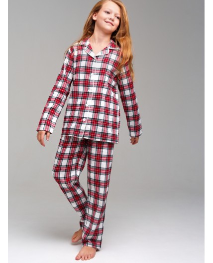 Пижама текстильная для девочек красный