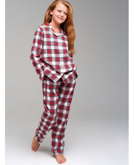 Пижама текстильная для девочек красный
