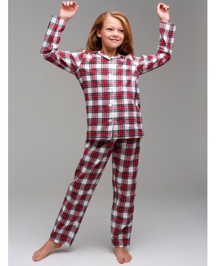 Пижама текстильная для девочек красный