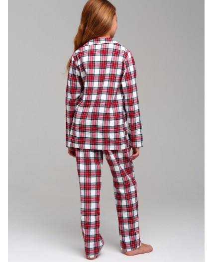 Пижама текстильная для девочек красный