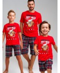Комплект для мужчин: фуфайка (футболка) трикотажная, шорты текстильные красный,черный,белый