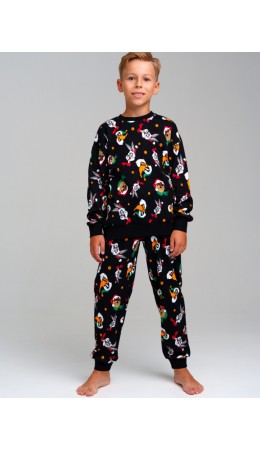 Пижама трикотажная для мальчиков черный