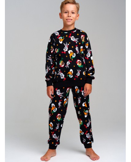 Пижама трикотажная для мальчиков черный