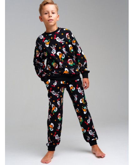 Пижама трикотажная для мальчиков черный