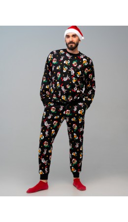 Пижама трикотажная для мужчин черный