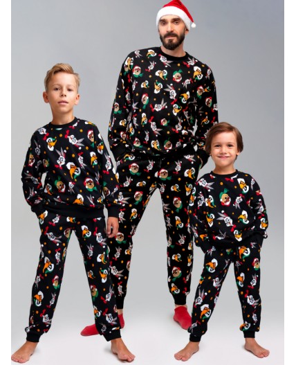 Пижама трикотажная для мужчин черный